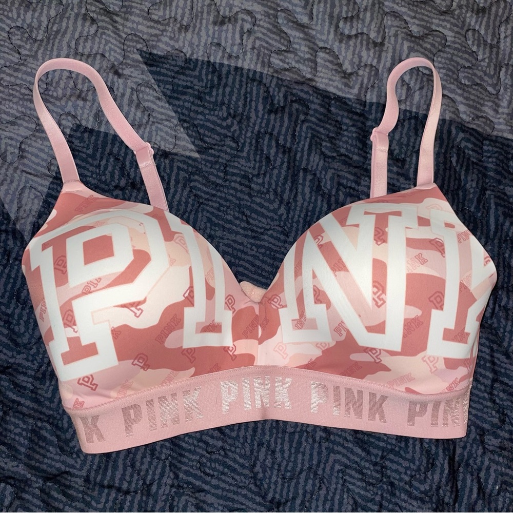 Victoria's Secret PINK Graphic Bra in Light Pink
